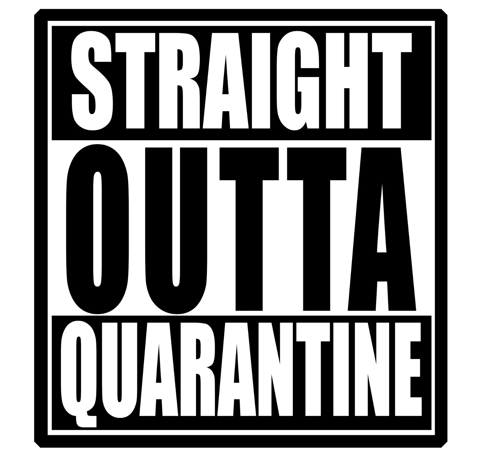 Straight Outta Quarantine vinyl decal bumper sticker 5″ x 6″