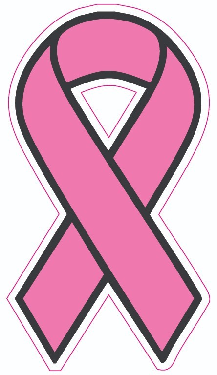 Cancer Awareness Ribbon Sticker 12×6 pack of 10