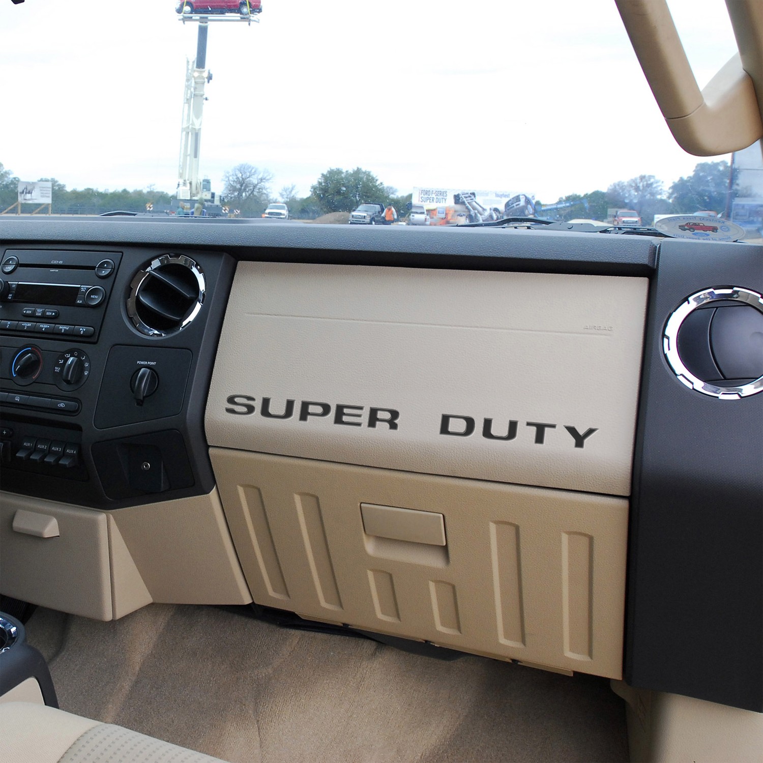 Ford Super-Duty 2008 to 2016 Front Dash Custom-fit 1/32″ Black Letter Insert
