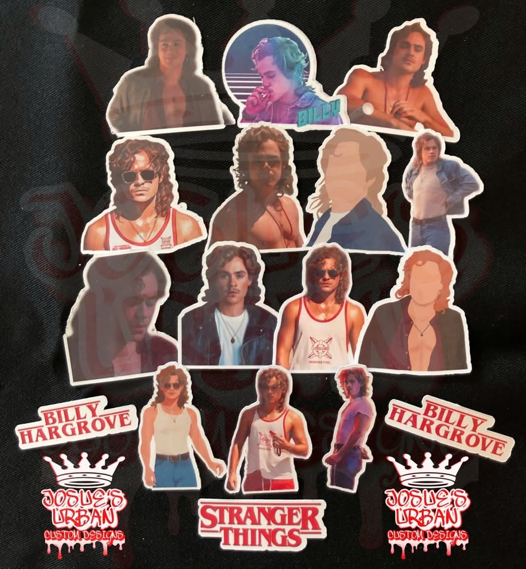 17 pcs Stickers: Stranger Things Billy Hargrove Glossy Stickers
