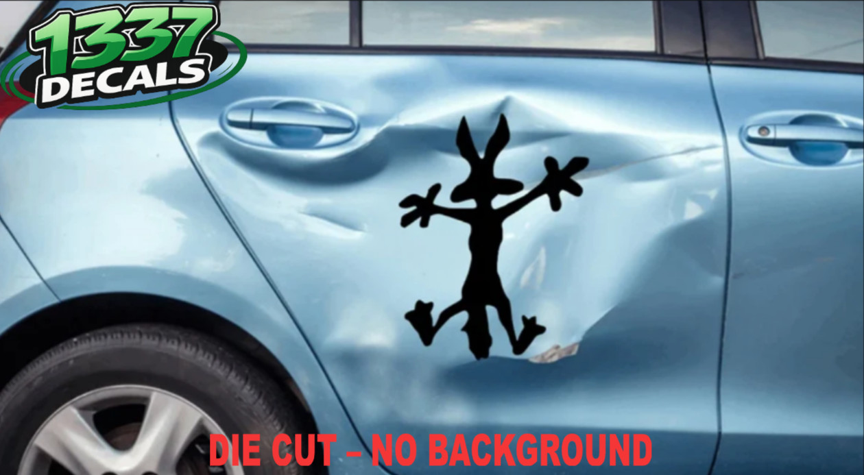 XL Wile E Coyote Wall Splat Funny Vinyl Decal Sticker Extra Large