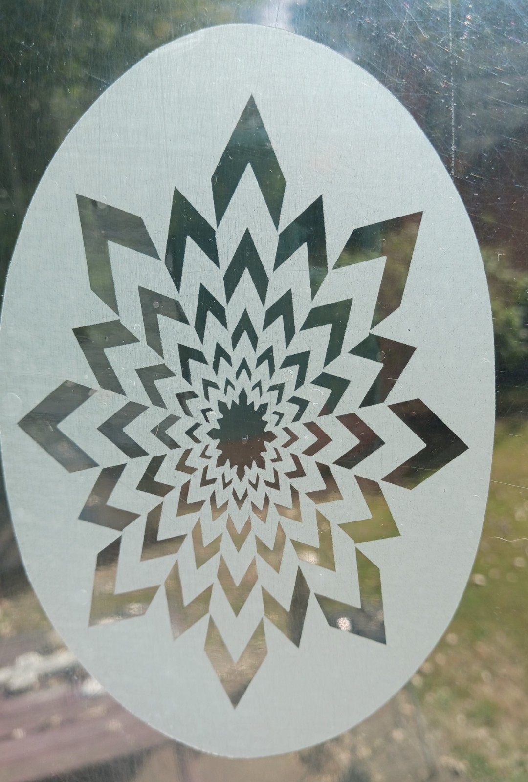 DESIGN Window Decal 4″x6″ OVAL Etched Glass Look Cling Removable 15