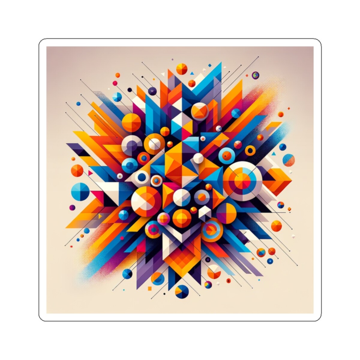 Sticker Abstract Geometric Art Colorful Modern 2×2 3×3 4×4 6×6