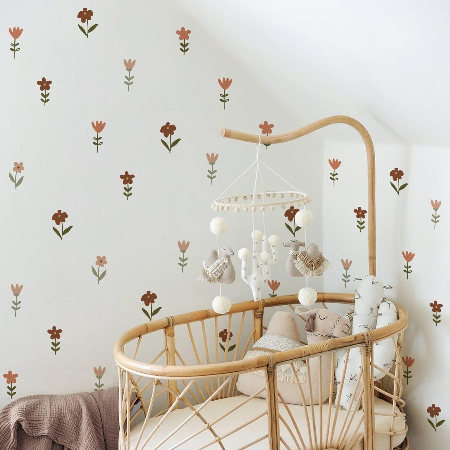 Decorative Removable Wall Decals – Bohemian Floral Stickers for Kids Spaces