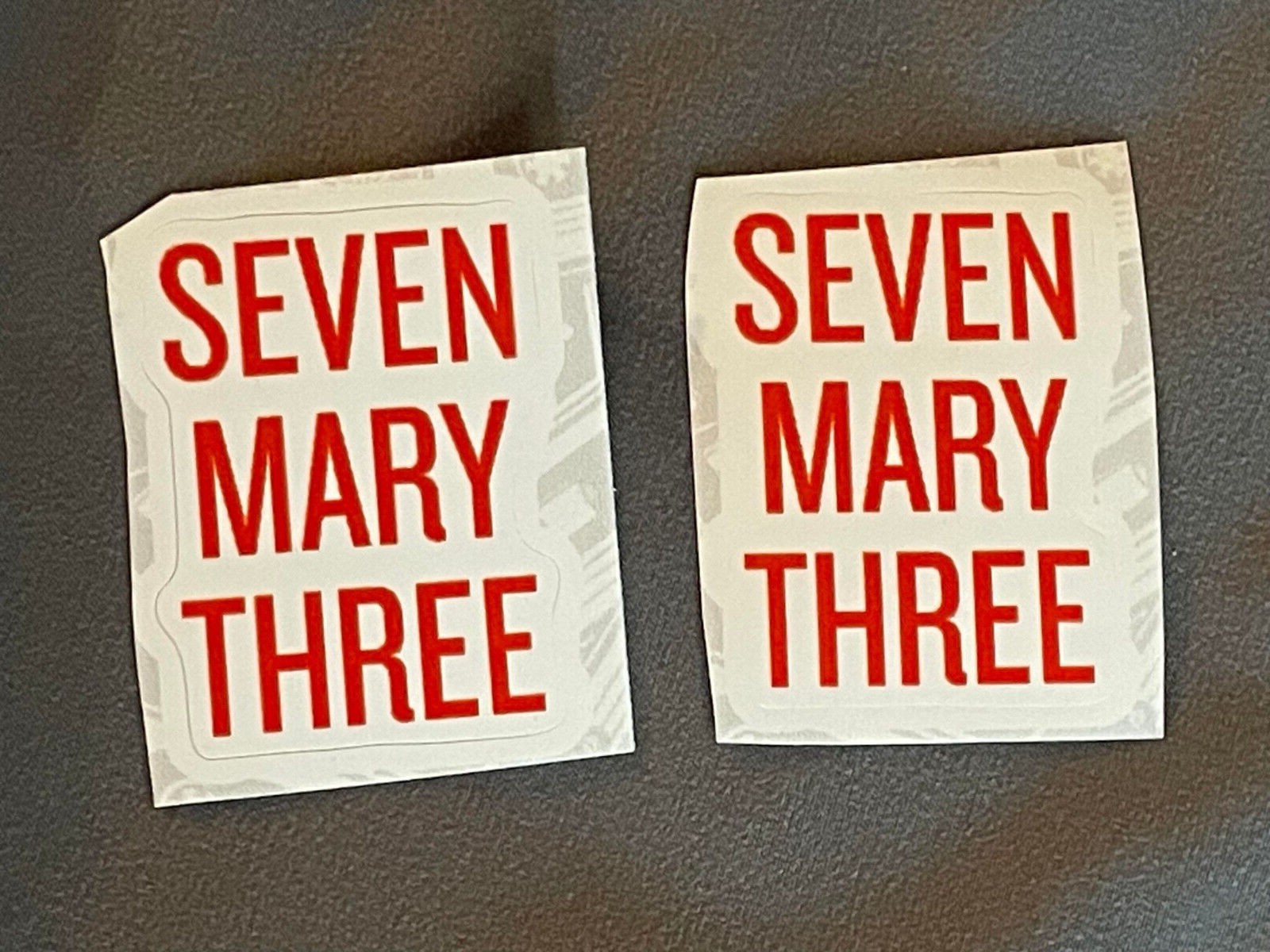 Lot (2) SEVEN MARY THREE 1 3/8″ x 1 7/8″ Band STICKERS Red 7M3 FAST! FREE SHIP!