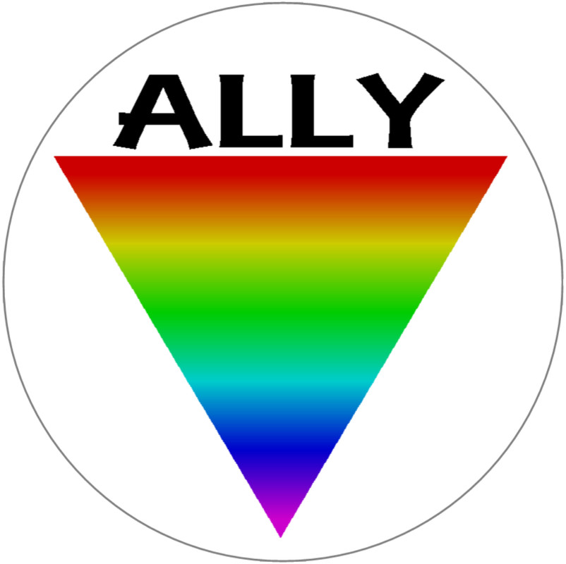 Ally – Rainbow Triangle LGBTQ+ – 3 Inch Circle Sticker 3″ x 3″
