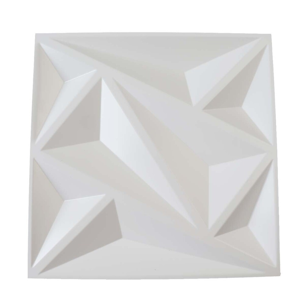 12pcs 3D Wall Panels Decorative Wall Boards 30cm*30cm Square PVC Panels White