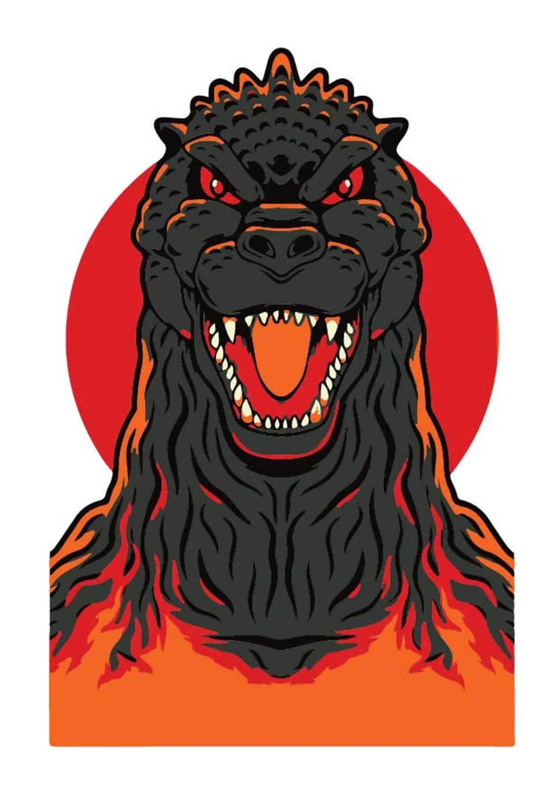 Godzilla sticker weatherproof bumper vinyl decal