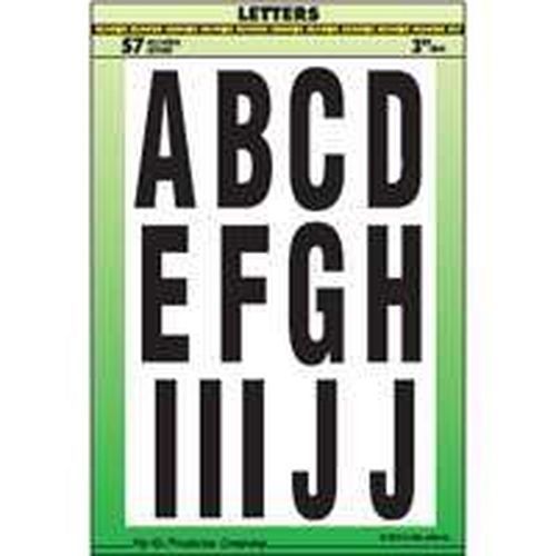 NEW HY-KO MM-4L BLACK & WHITE 3″ LETTERS STICK ON ADHESIVE 57PC 0250746