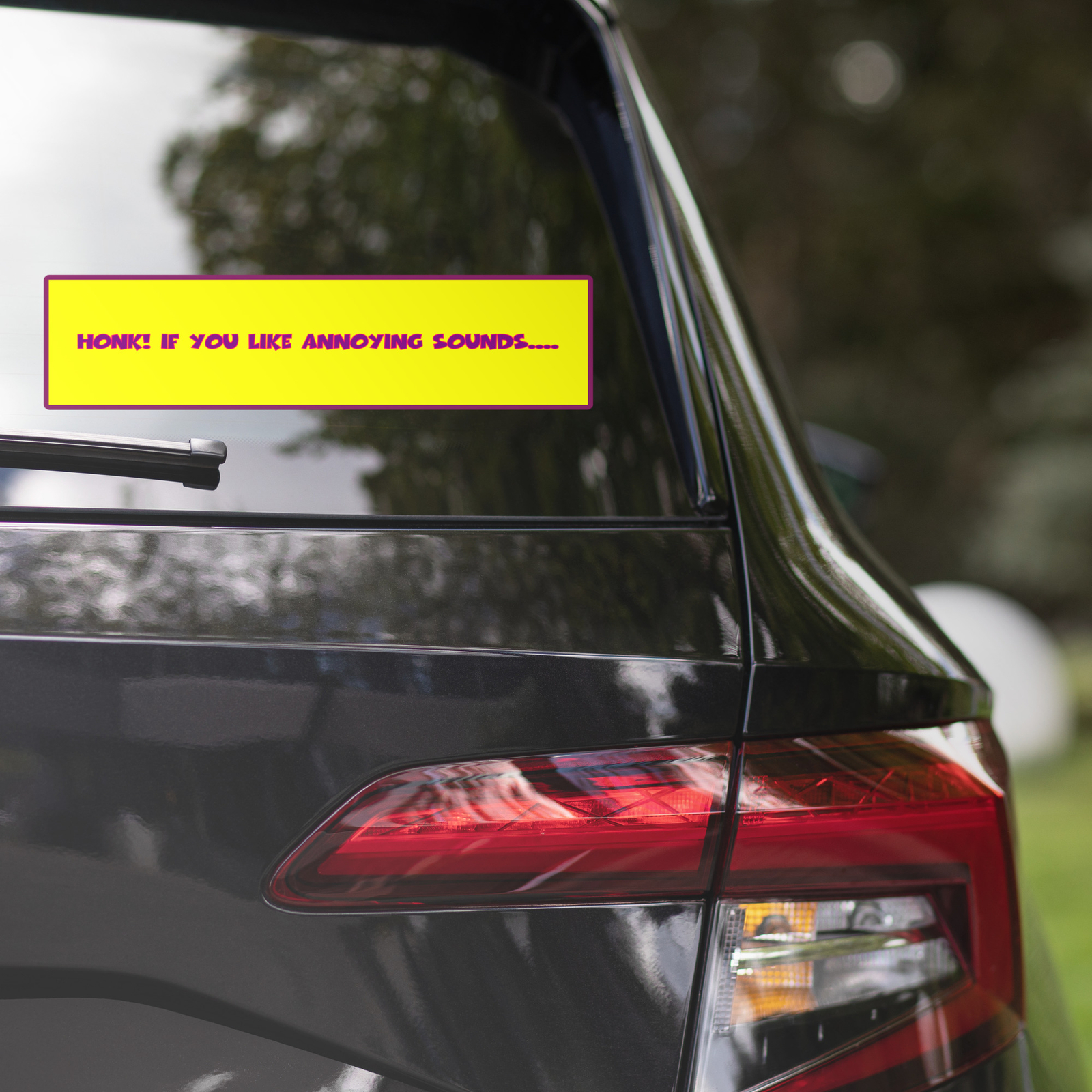 “Honk! If You Like Annoying Sounds….” Bumper Sticker Car Driving Prank Joke