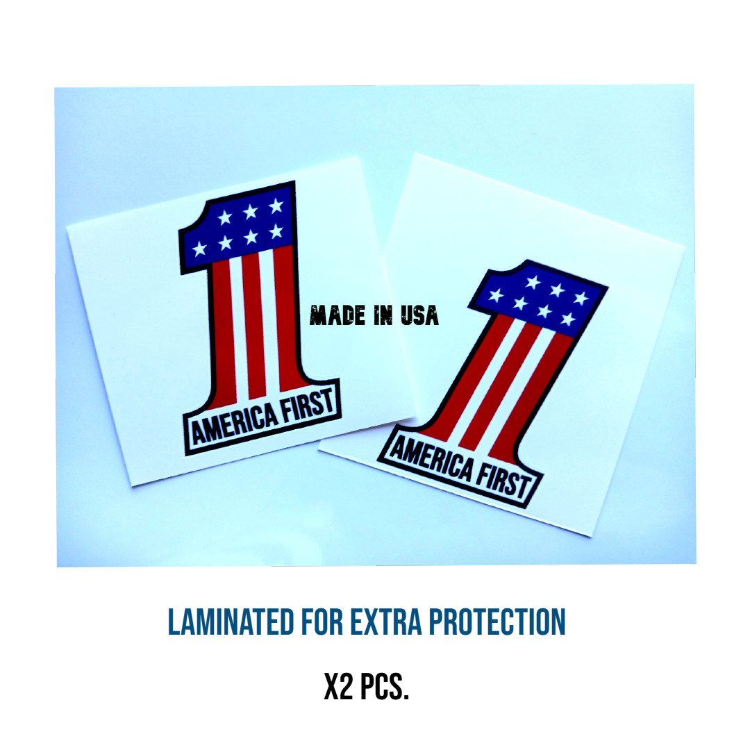 “AMERICA FIRST” Stickers 2 Pack decal labels stickers patriotic 2024 elect
