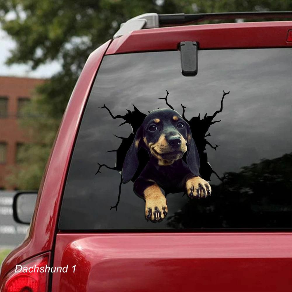 LARGE-SIZED CAR DECALS – DACHSHUND – 3 CHOICES