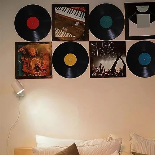 8Pcs 9in Colorful Vinyl Records Decor Wall Stickers, Album Cover Posters Vint…
