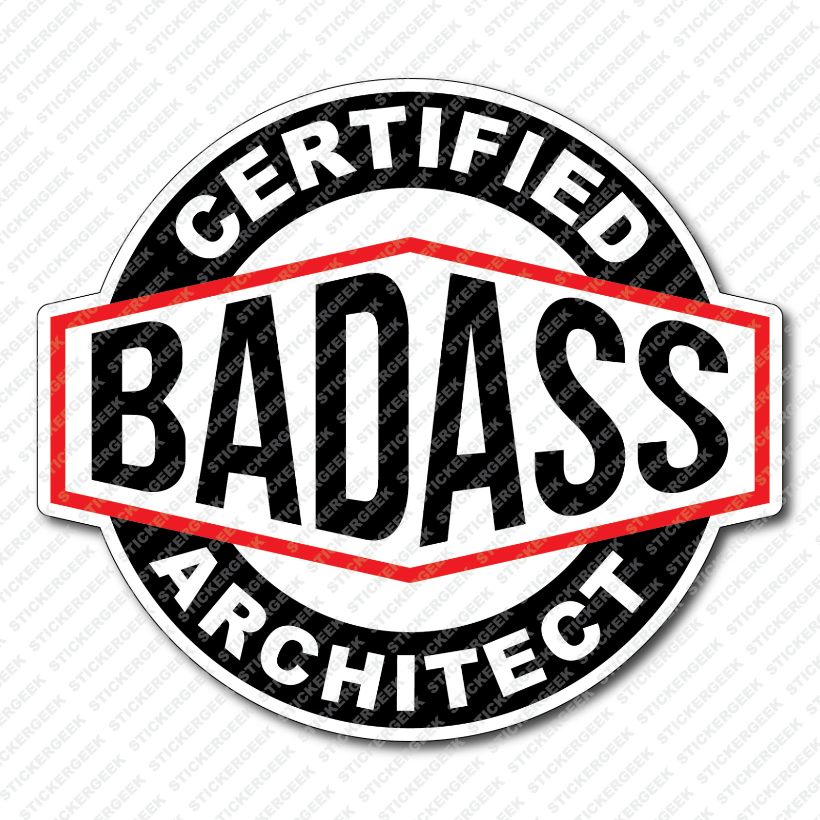 Certified BadAss Bad Ass Architect Sticker Hydro Water Bottle Laptop Decal
