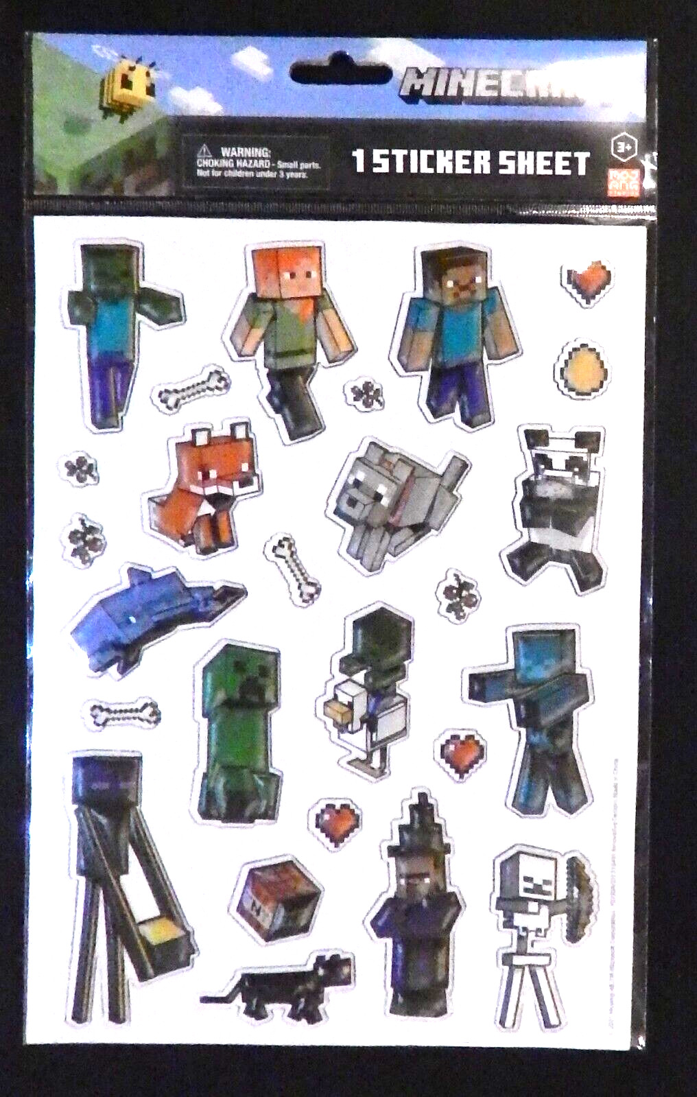 Minecraft stickers puffy type SET OF TWO STICKER SHEETS 2 for the price of 1
