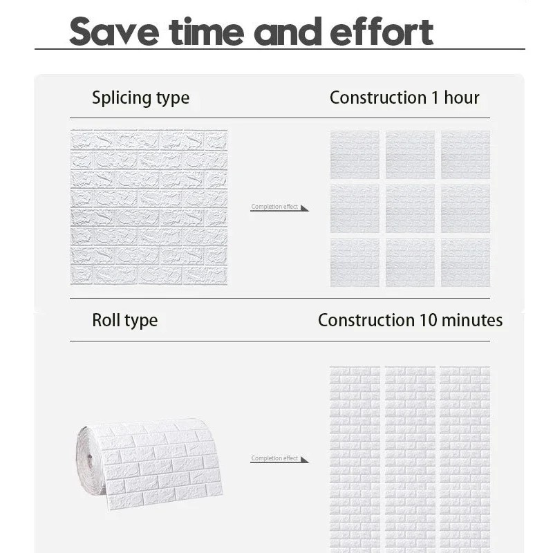 3D Foam Brick Wall Panels Self Adhesive Waterproof Wallpaper Sticker Home Decor
