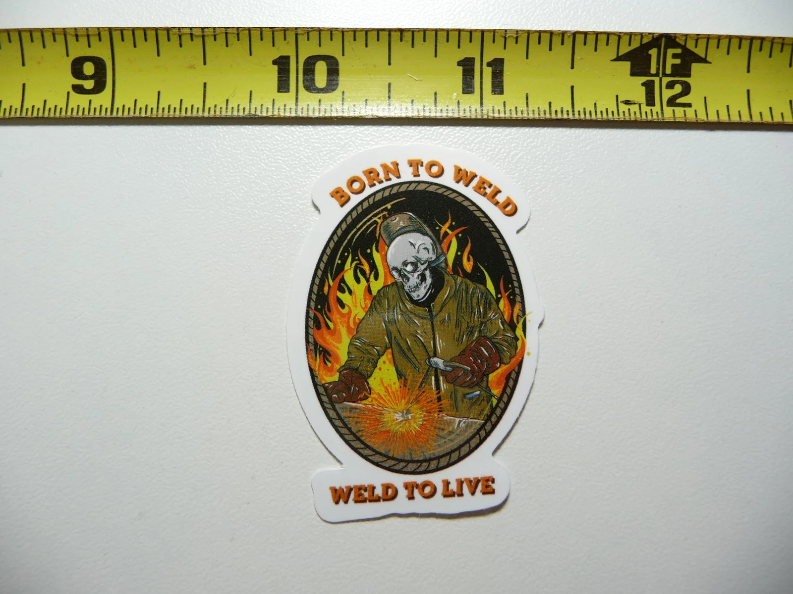 SKULL BORN TO WELD WELDER SMALL STICKER DECAL JOB WORK OCCUPATION FUNNY