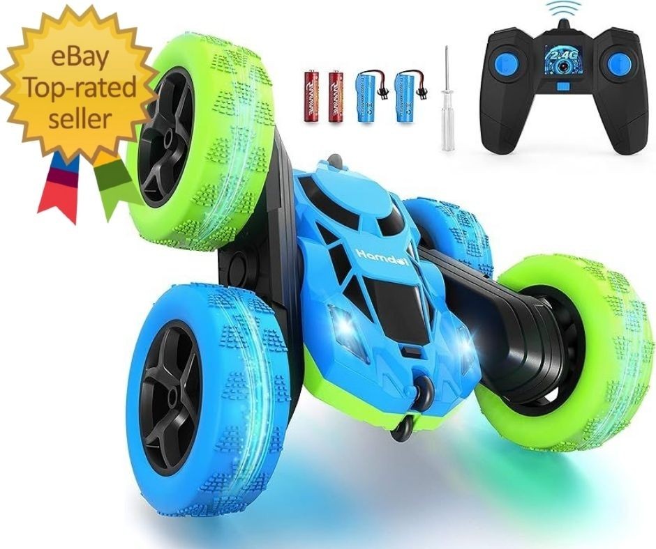 Remote Control Car for Kids, 360° Rotating Double-Sided RC Car with LED Headligh
