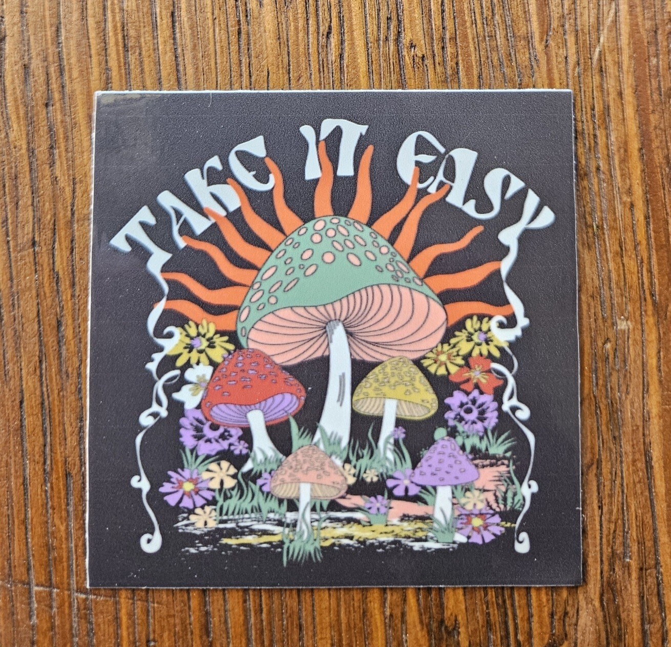 MAGIC MUSHROOMS TAKE IT EASY OPAQUE Sticker Vinyl UV AND WEATHER RESISTANT 3″