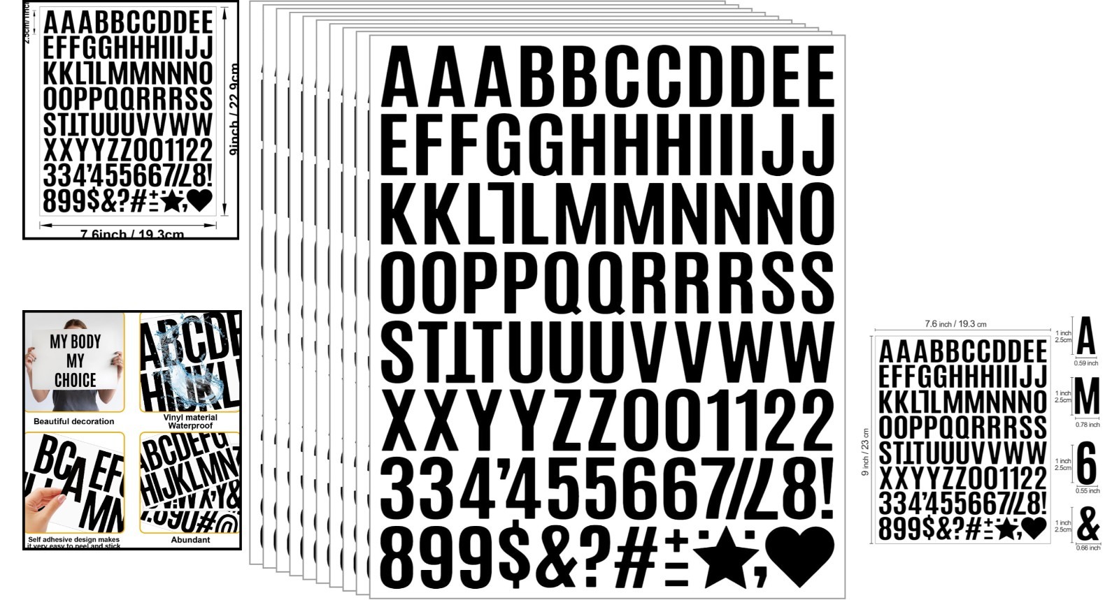 1960Pcs Waterproof 1″ Vinyl Alphabet & Number Stickers – Self-Adhesive for Mailb