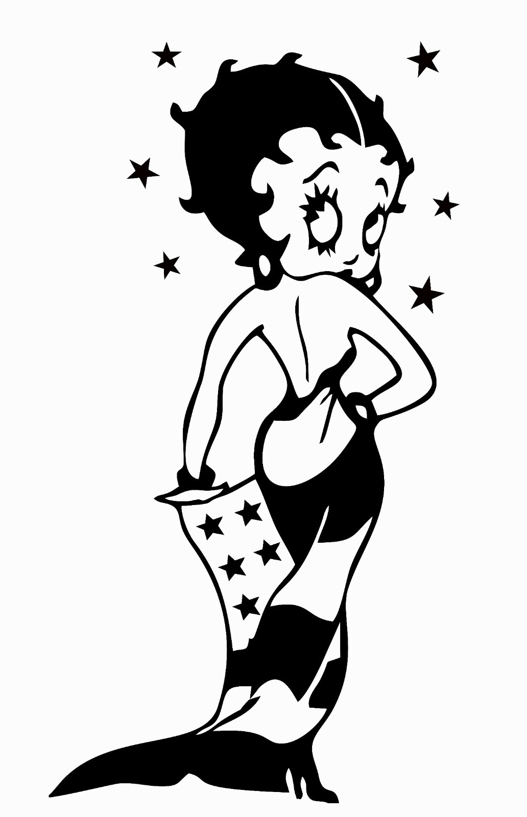American Flag Dress Betty Boop Vinyl Wall Art Decal – Girls Bedroom Decor 20×31