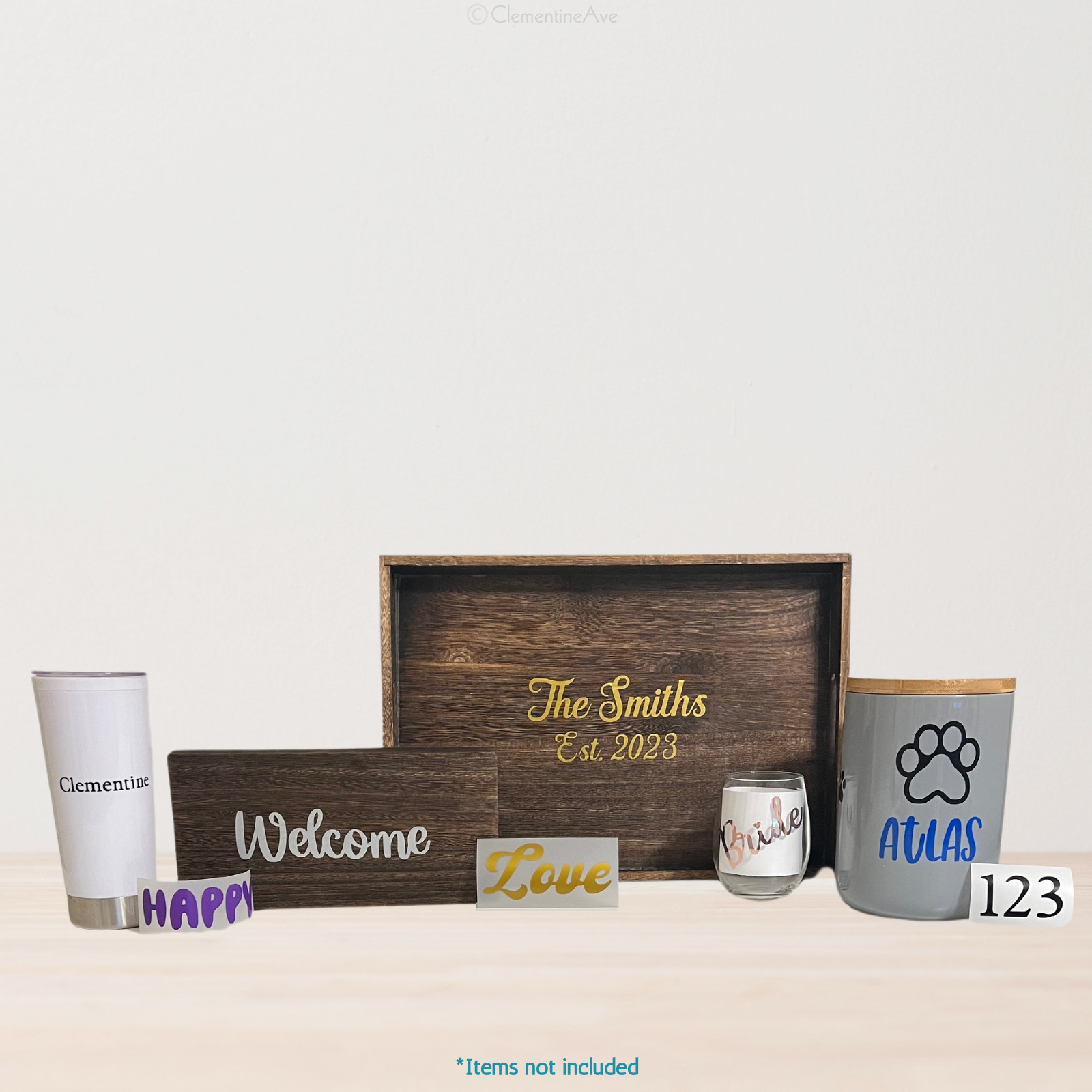 Custom Personalized Vinyl Decal Text Lettering Font Car Window Bottle Sticker