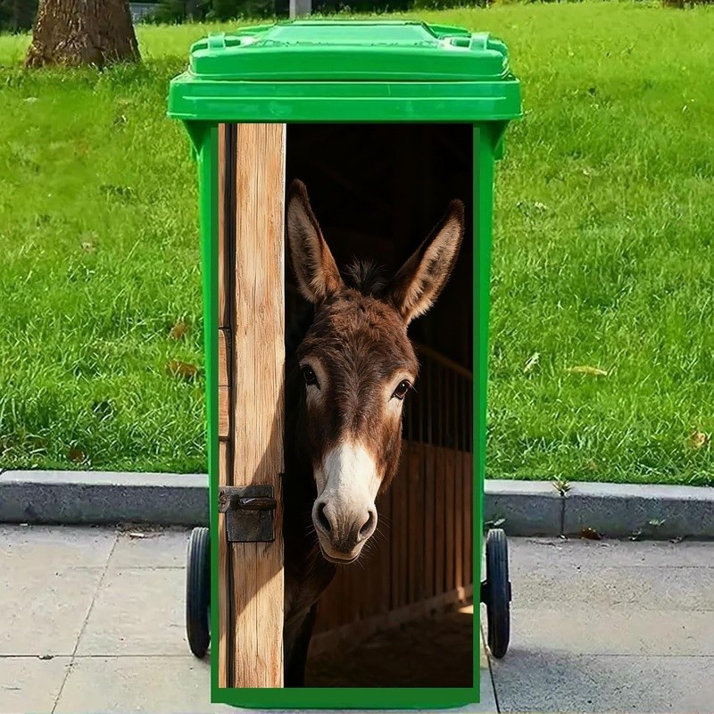 Animal Pattern Trash Can Decal Funny Large Bin Sticker Easy Apply Decor New