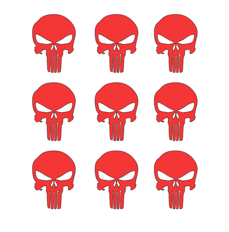 (9) The Punisher Skull Vinyl Decals Phone Helmet Gun Mag 1″ 2″ 3″ Stickers