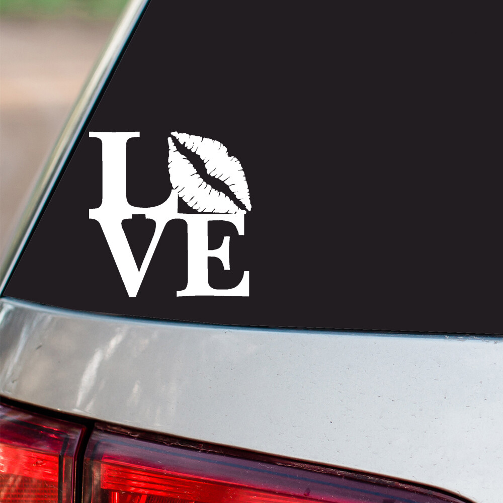Love Kiss Lips Sticker Cute Girlie Lipstick all chrome and regular vinyl colors