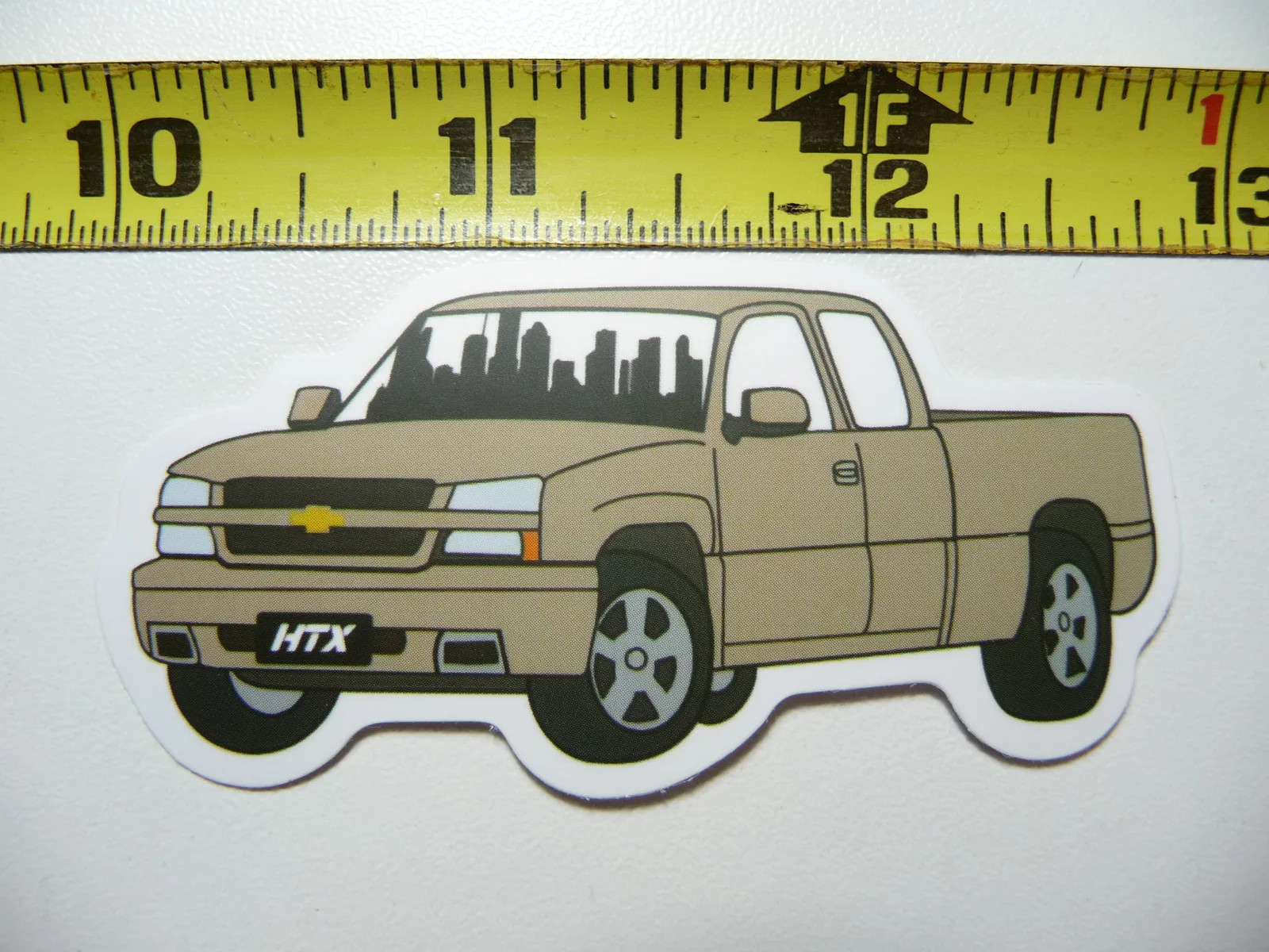 CITY SKYLINE PICK UP SMALL STICKER DECAL FUN FUNNY CONSTRUCTION VEHICLE