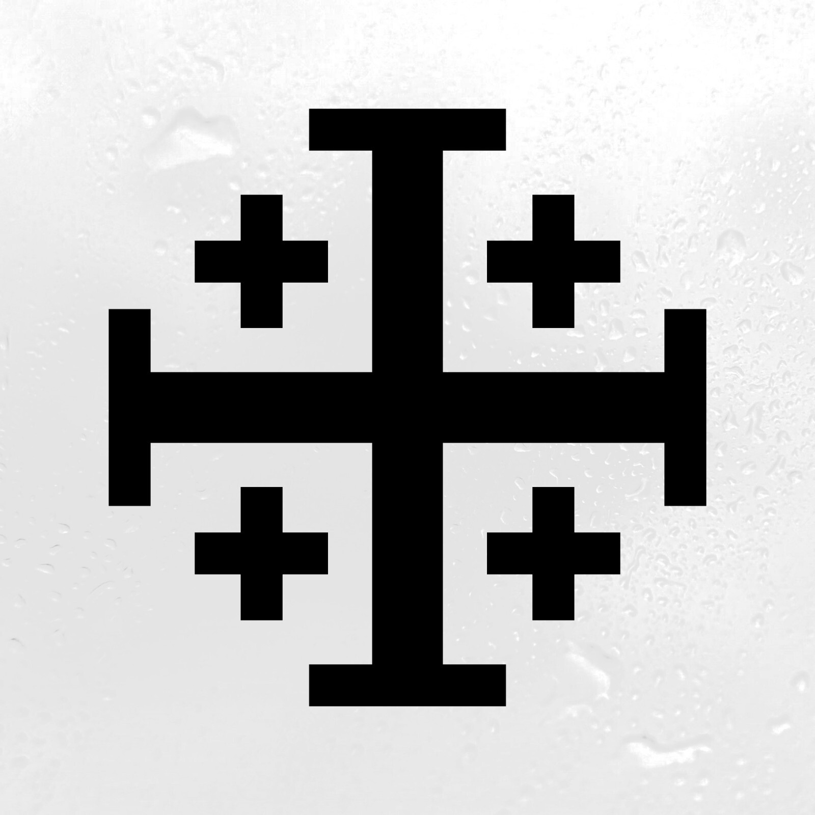 Jerusalem Cross Vinyl Sticker – Five-Fold Cross Crosslets Heraldry Die Cut Decal