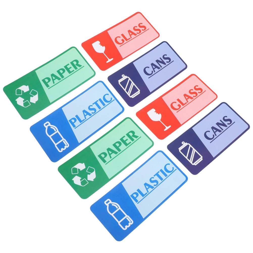 8 Sheets Garbage Collection Reminder Stickers Mixed Recycling Bin Recycle Trash