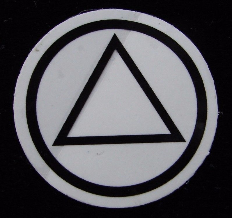 Alcoholics Anonymous AA Symbol Decal 3″ Round Window Bumper Sticker Sober Token