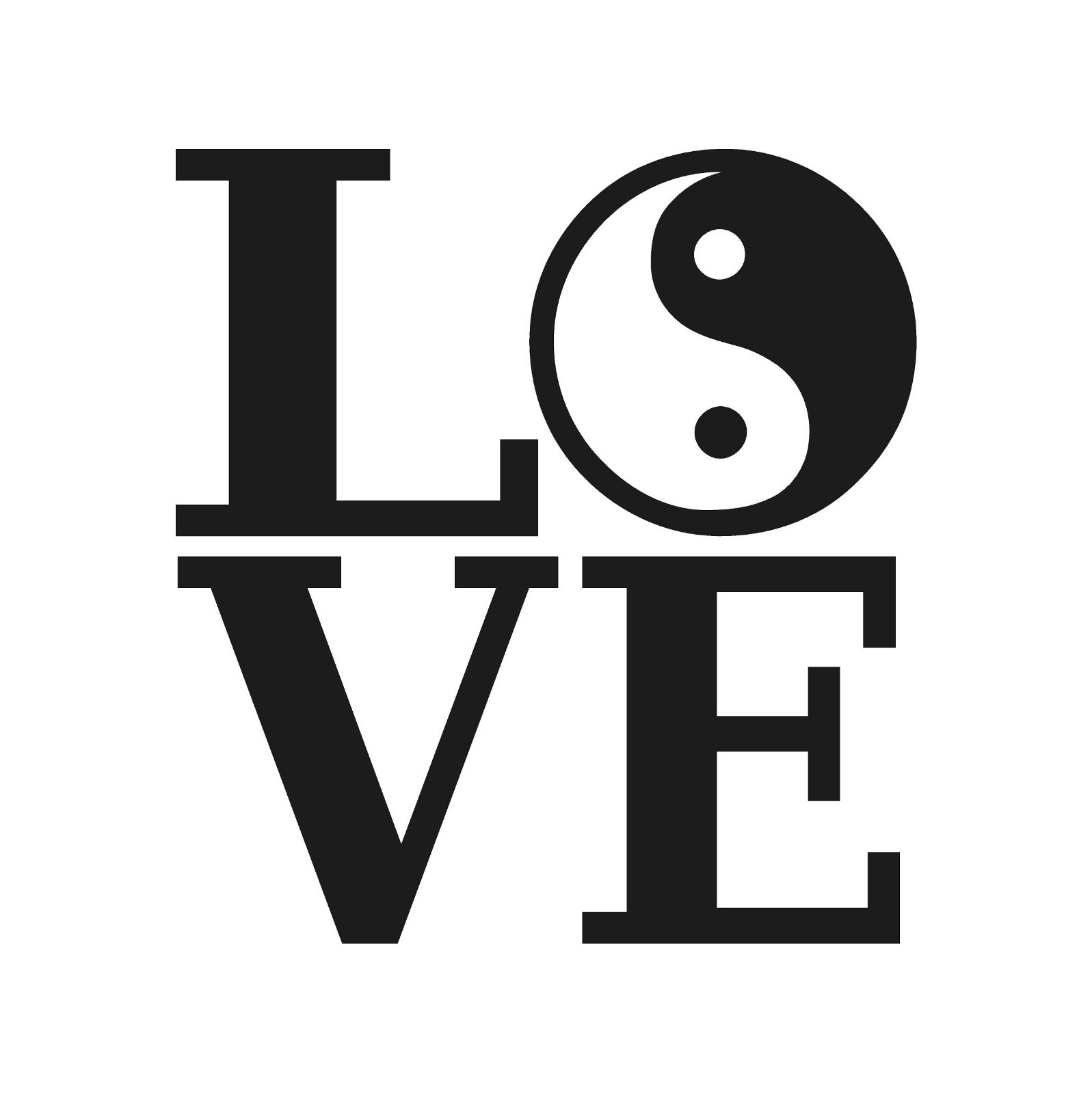Love Yin Yang Vinyl Sticker Decal Balanced love symbol