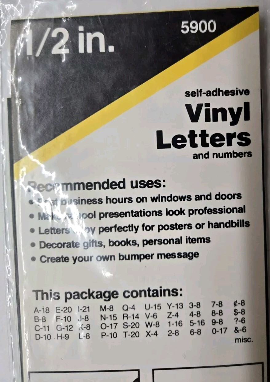 Avery 1/2″ Black Self Adhesive Vinyl Letters and Numbers, 434 Characters