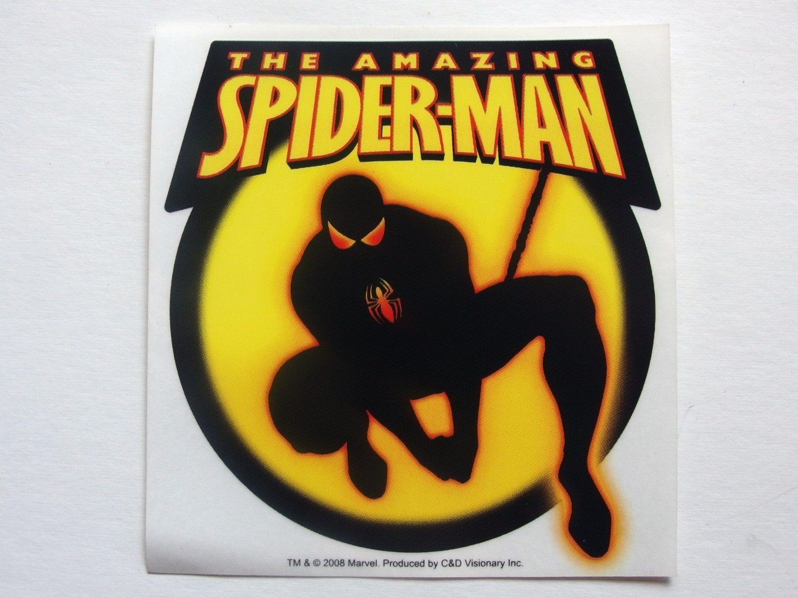 Spider-Man Spidey Black Clear Sticker Marvel C&D Visionary 2008 4.5″ x 4.75″