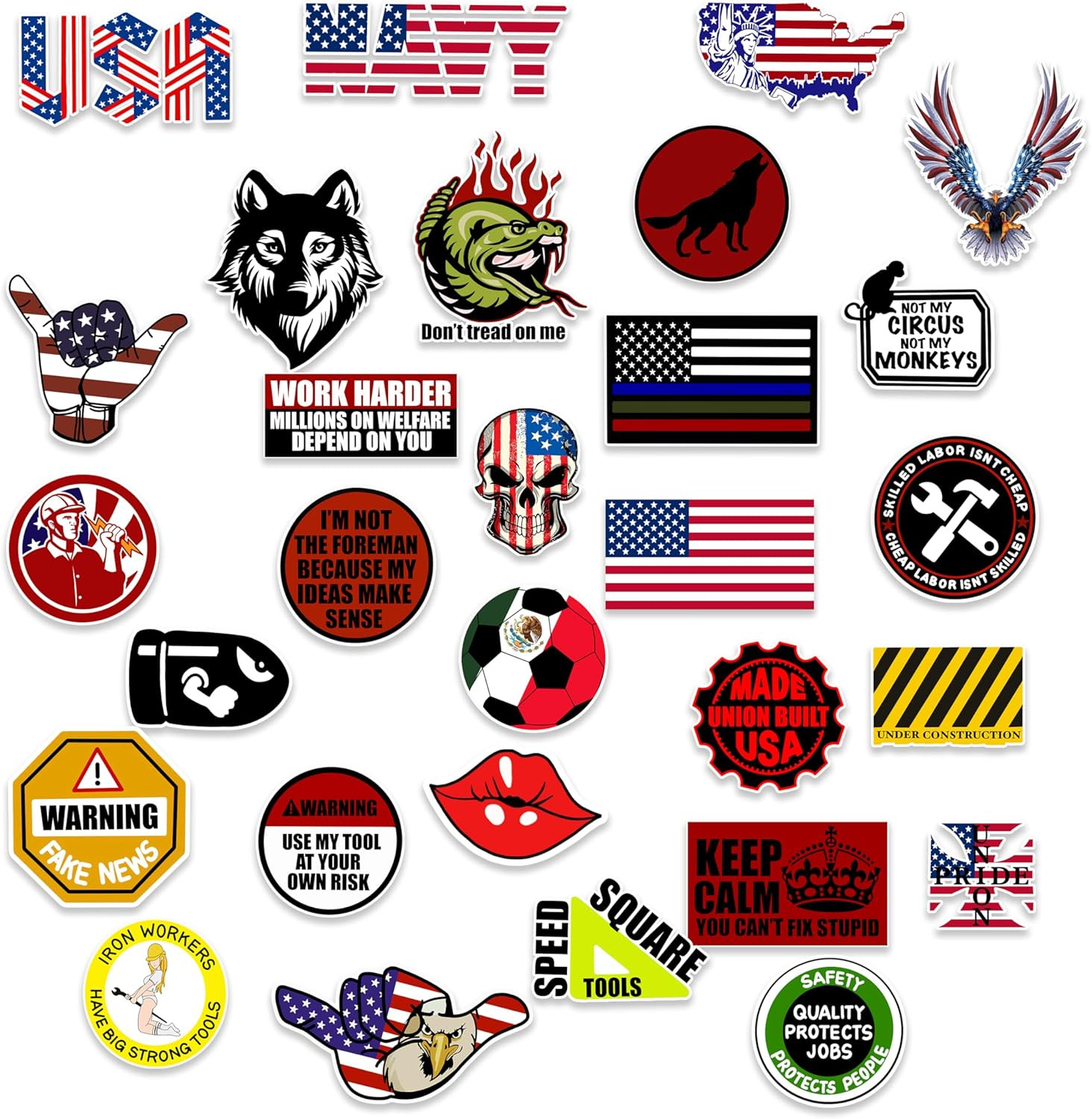 Funny Hard Hat Stickers Waterproof Vinyl Decals for Toolbox Welding Helmet Men