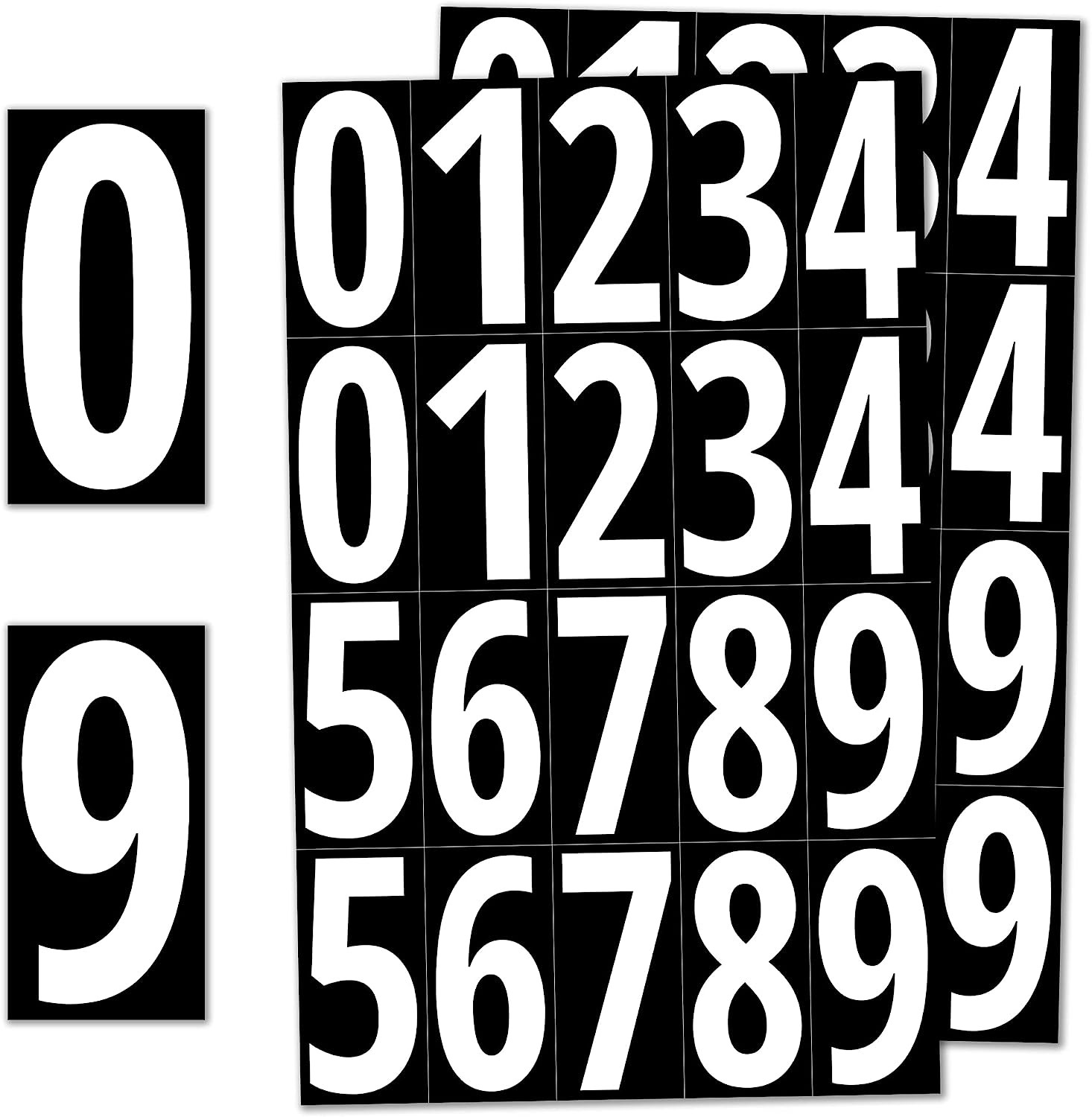 200 Pieces 3″ Vinyl Number Stickers Waterproof Stick On Numbers White Numbers
