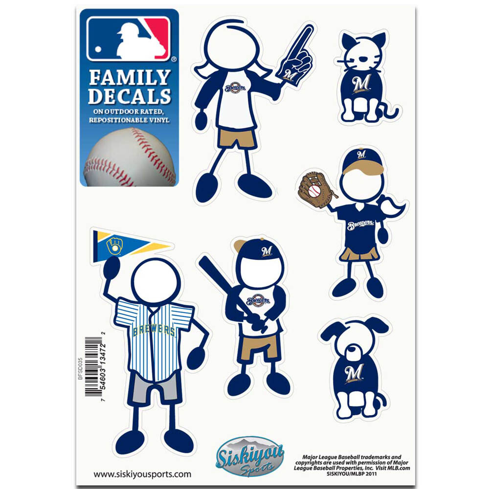 Milwaukee Brewers Family Decals 5″ x 7″ Sheet
