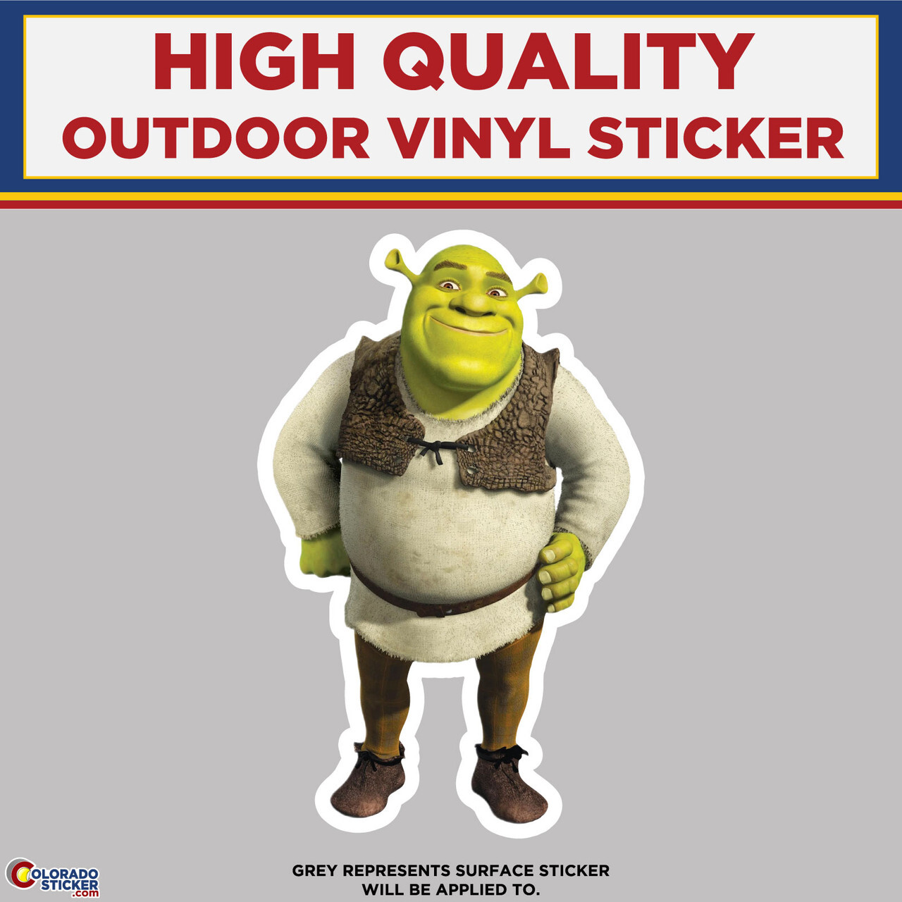 Shrek From Shrek Standing, High Quality Vinyl Stickers