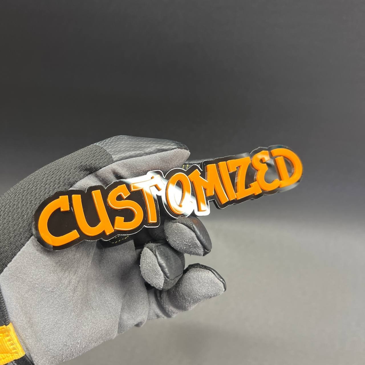 1X Custom Graffiti Font Acrylic Emblem Multicolor Personalized Car text Badge