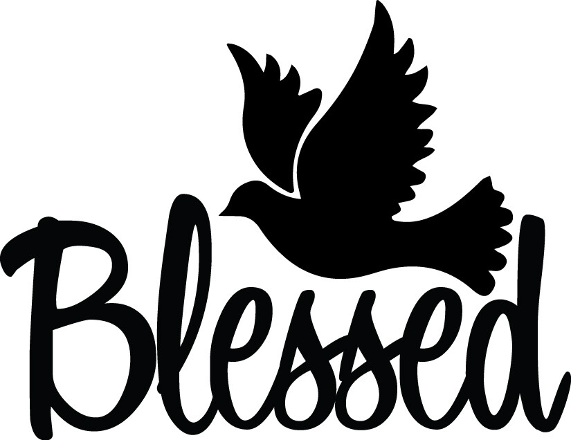 5.5in Blessed Dove Decal Christian God Jesus Religious Window Sticker Car Decor