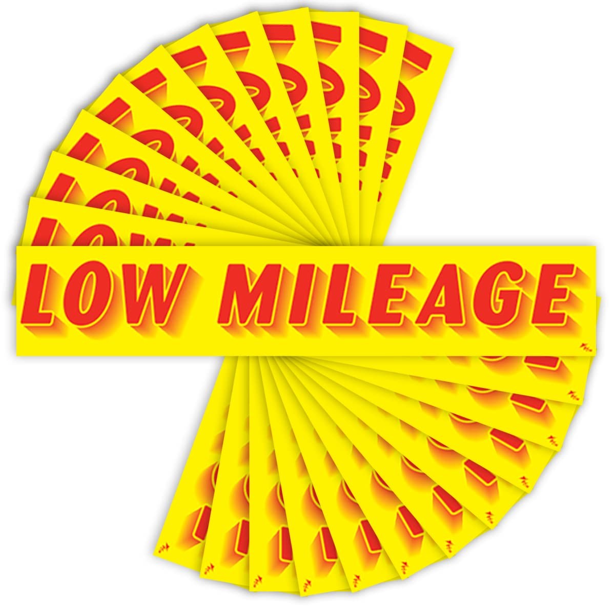 Low Mileage Windshield Stickers 12 Pack Dealership Advertising Sticker