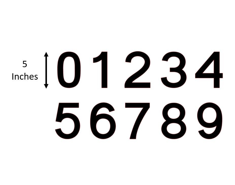 Large Number Stickers Mailbox Address 5″ Vinyl Decal Building House Business Car