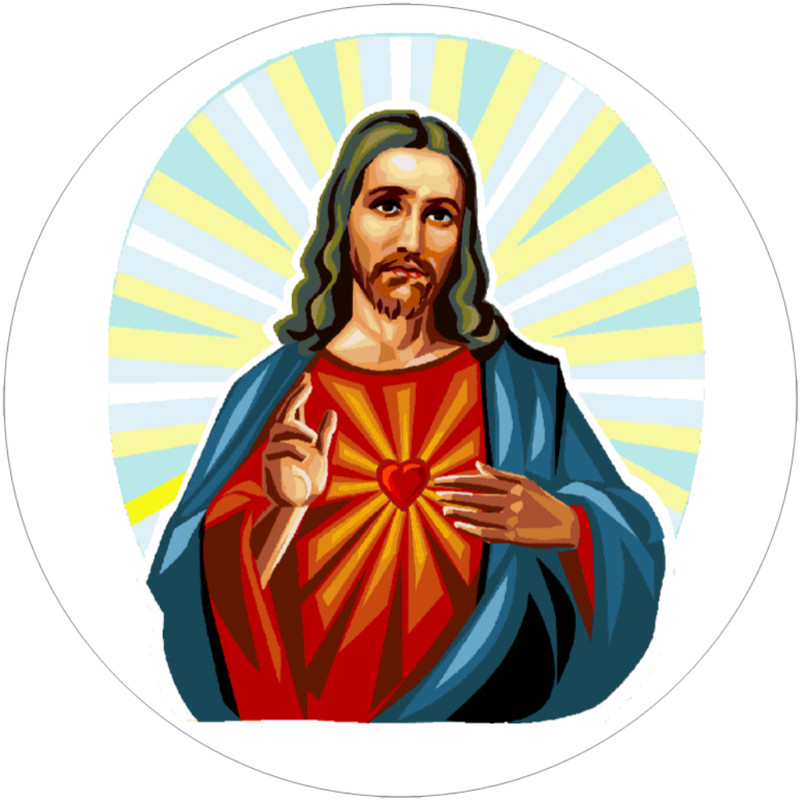 Jesus Christ Circle Sticker Decal 3 Inch Christian Religious Faith Bible Cross