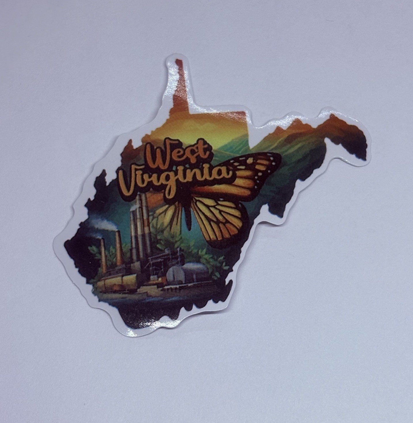 West Virginia State Map Sticker Decal Travel Tour Souvenir Journal Vinyl Art Tc6