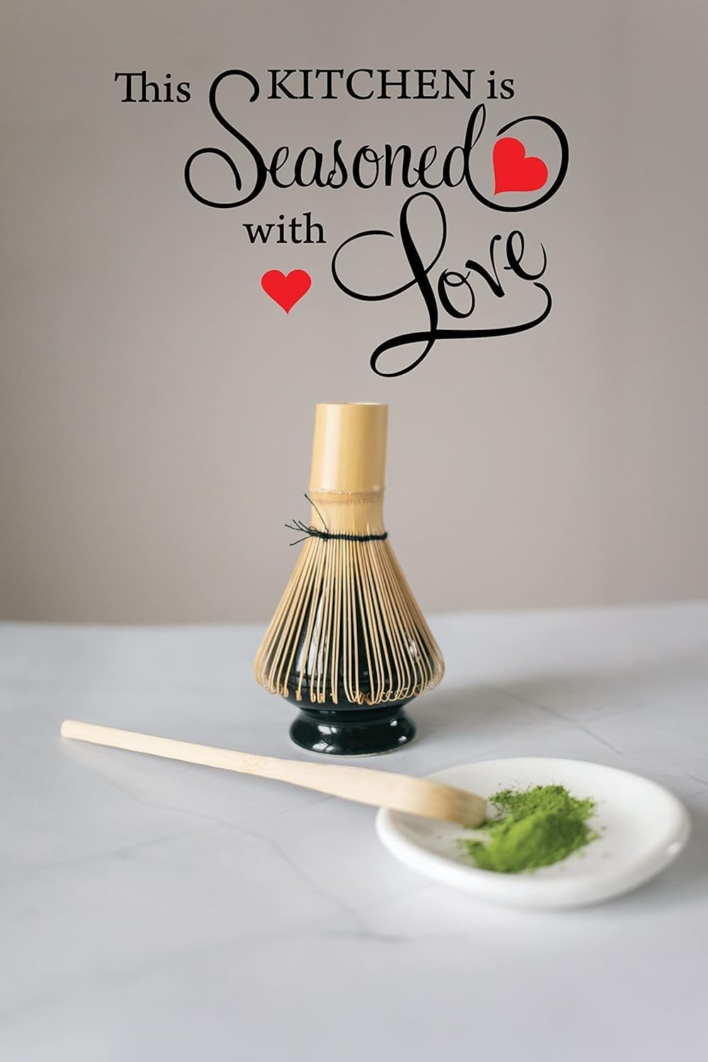 ‘Seasoned with Love’ Irregular Wall Decal – Stylish Black Art for Your Kitchen