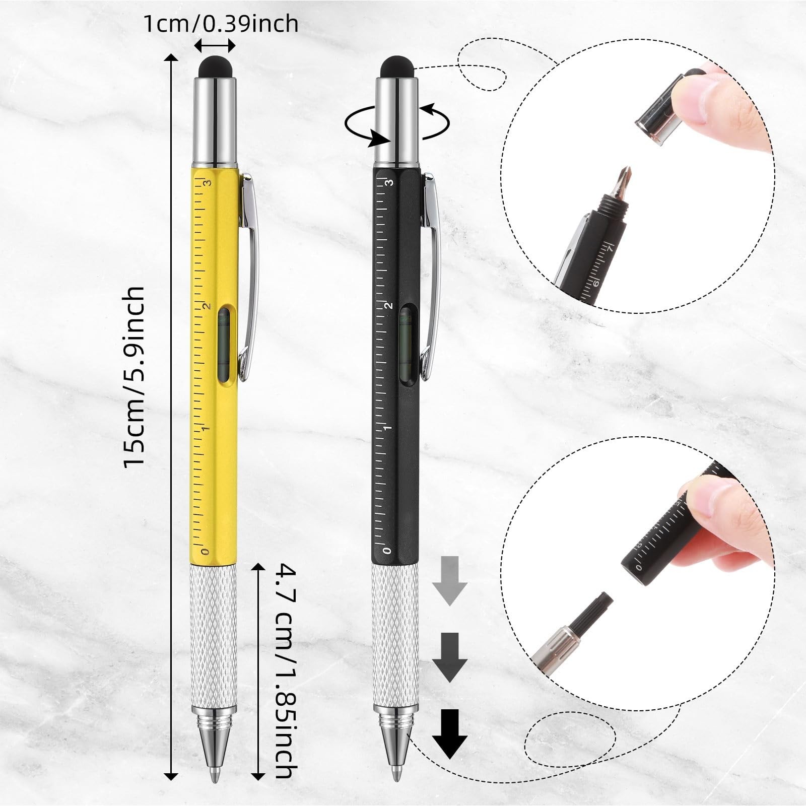 Yeaqee 40 Pcs Valentines Men Gifts:6 in 1 Multi Tool Pens with Refills Ruler …