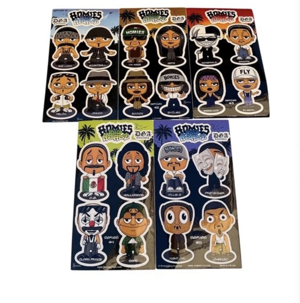 Homies Big Headz DGA Collectibles Vinyl Sticker Decal Urban Cartoon Set