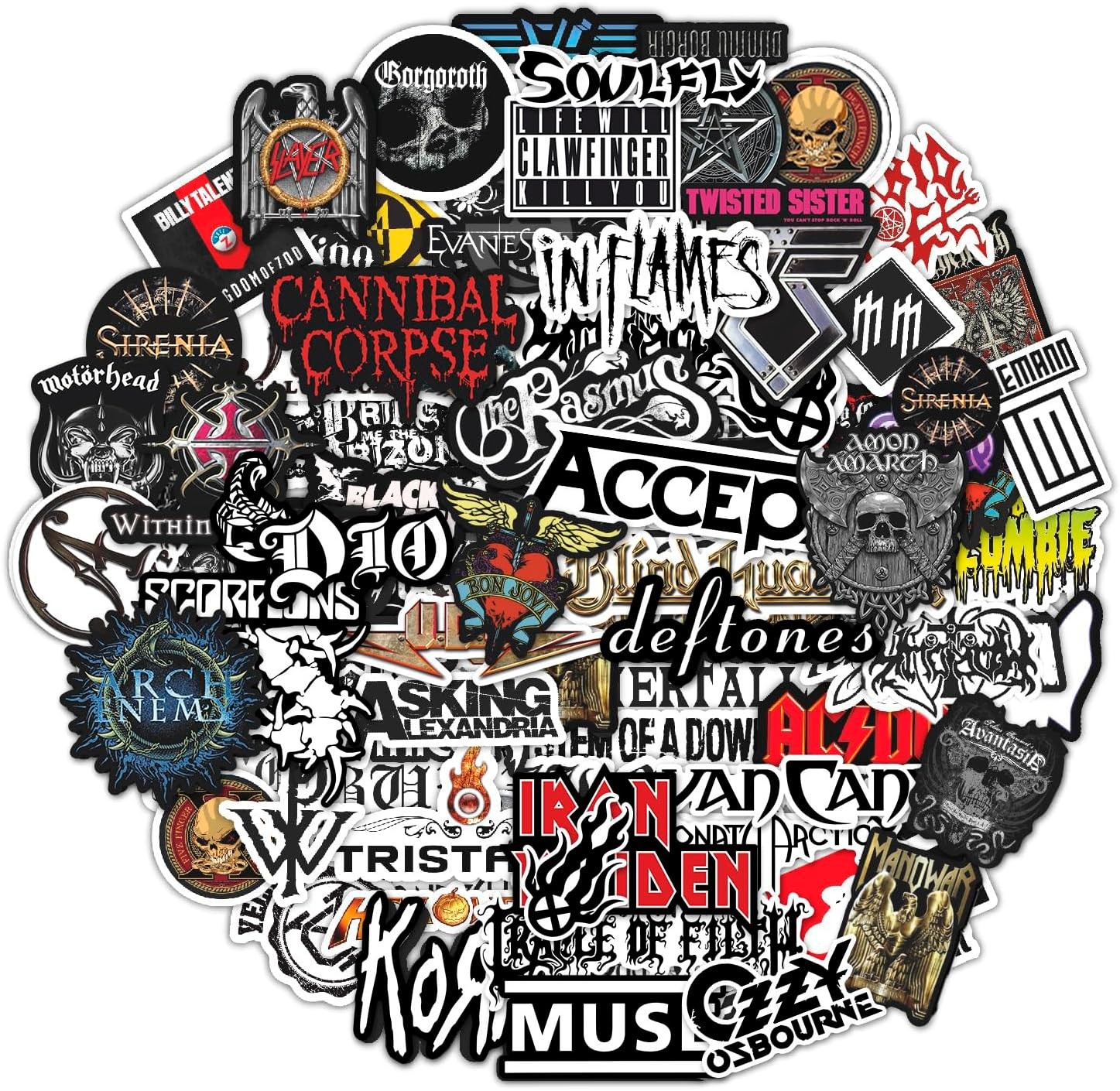 BulbaCraft Legendary Rock Band Stickers – Heavy Metal Laptop Decals – Vinyl Ba